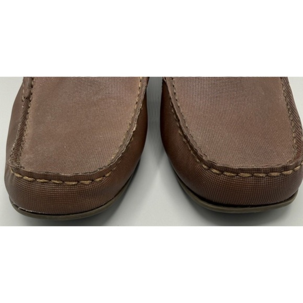 Alfani Mens Chestnut‎ Brown Leather Upper Slip On Loafers Size 10.5 - Picture 6 of 9
